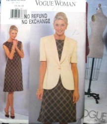 9848 VOGUE 1 BUTTON HIP JACKET, A-LINE BIAS SKIRT PATTERN 14-18